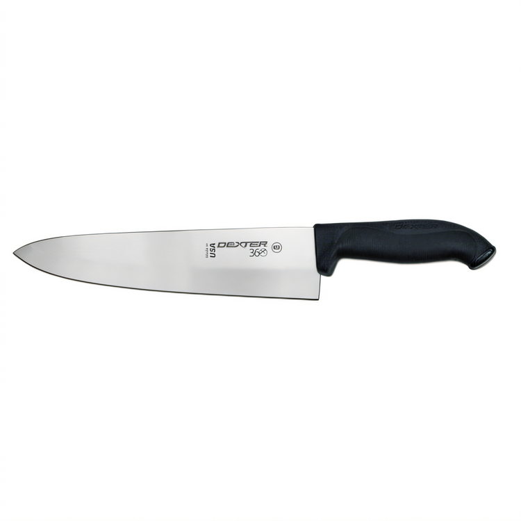 Product image #1 for Dexter 360 10-Inch Stamped Straight-Edge Chef's Knife with Black Polypropylene/Santoprene Handle