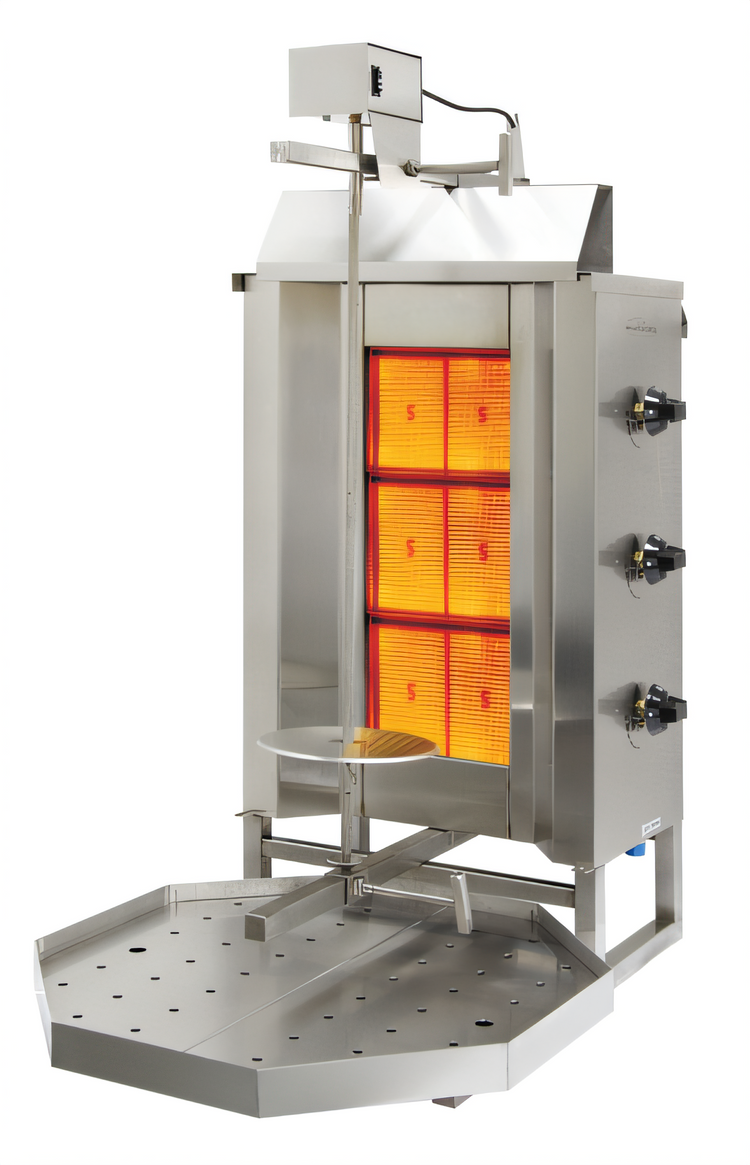 Product image #1 for Eurodib VGB3 Natural Gas Vertical Broiler / Gyro with 3 Double Burners