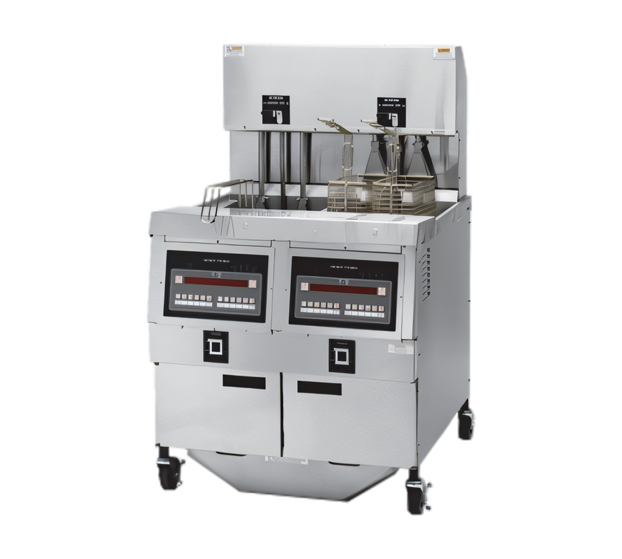 Product image #1 for Henny Penny OGA-322 2-Well Gas Auto-Lift Open Fryer with Built-In Filtration