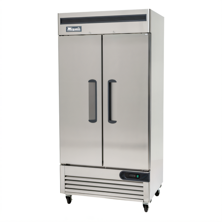 Product image #1 for Migali Competitor Series Two-Section Reach-In Freezer, 35 Cu. Ft., Bottom Mount, Solid Hinged Doors, Stainless Steel