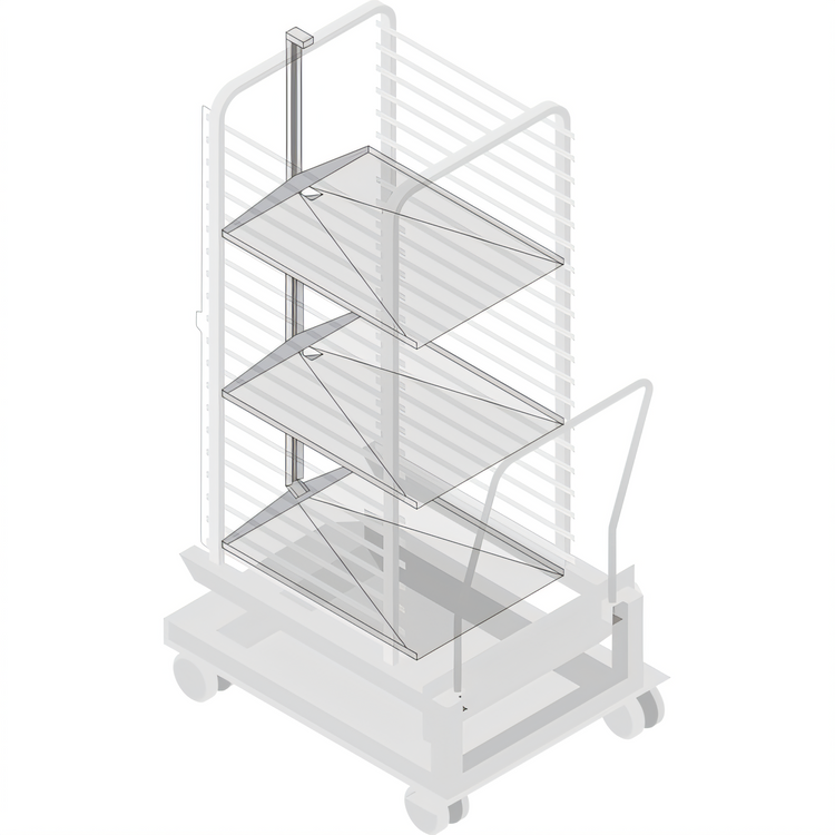 Product image #1 for Grease Drain Set for Mobile Oven Racks, Type 202