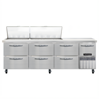 Continental Refrigerator RA93N27M-D 93 Inch 27-Pan Refrigerated Sandwich Prep Table with Drawers