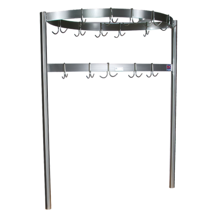 Product image #1 for John Boos PRB04 Boat-Shaped Table-Mount Stainless Steel Pot Rack with 24 Double Hooks
