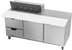 Thumbnail image #1 for Beverage-Air SPED72HC-10C-2 72-Inch Three-Section Sandwich Prep Table Refrigerated Counter with 10-Pan Top, 2 Doors, and 2 Drawers