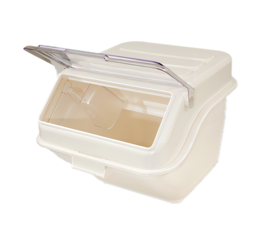 Product image #1 for Crestware 10 Gallon Shelf Ingredient Bin with Hinged Clear Lid and Scoop
