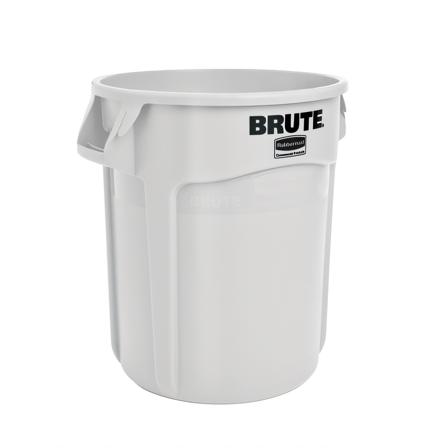 Product image #1 for Rubbermaid Commercial BRUTE 55 Gallon Round Trash Container, White, Without Lid