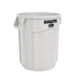 Thumbnail image #1 for Rubbermaid Commercial BRUTE 55 Gallon Round Trash Container, White, Without Lid