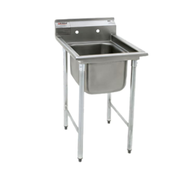 Product image #1 for Eagle Group 414 Series Commercial 1-Compartment Stainless Steel Sink with Backsplash, Legs, and Basket Drain