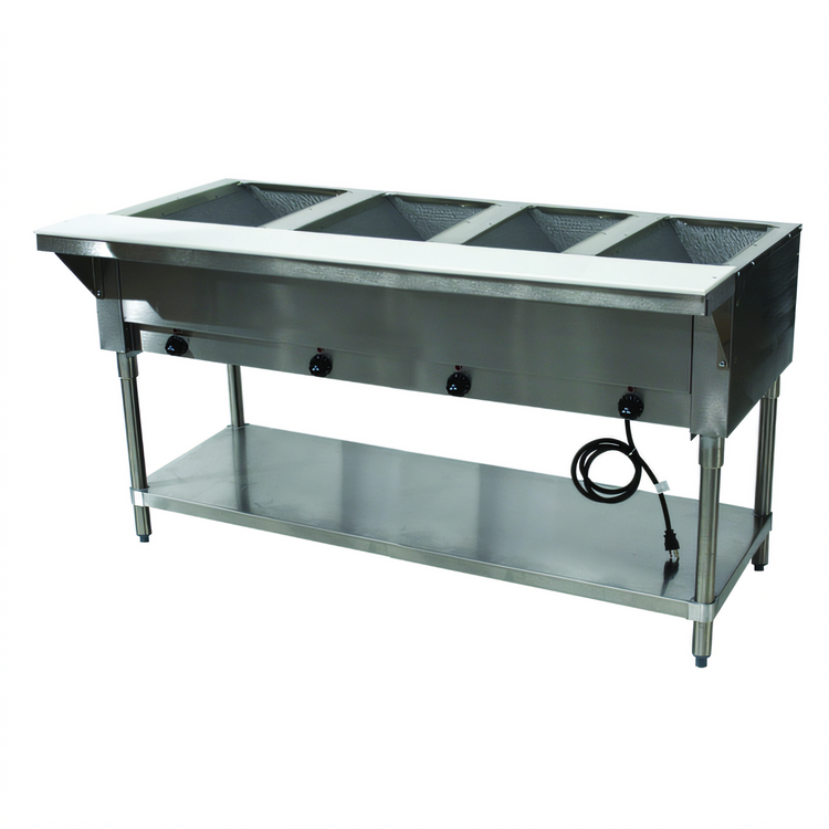 Product image #1 for Advance Tabco Triumph Supreme 4-Well Electric Hot Food Table with Undershelf and Cutting Board