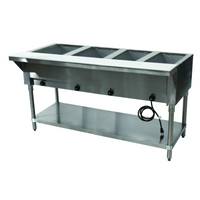 Advance Tabco Triumph Supreme 4-Well Electric Hot Food Table with Undershelf and Cutting Board