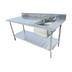 Thumbnail image #1 for 60-Inch x 30-Inch Stainless Steel Sink Work Table with Right-Hand Sink
