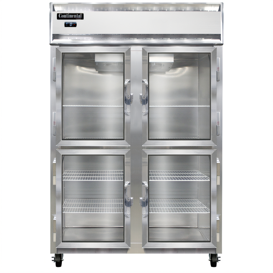 Product image #1 for Continental Refrigerator 2FNGDHD Two-Section Reach-in Display Freezer with Narrow Half Glass Doors