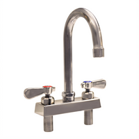 BK Resources Evolution Deck-Mount Manual Faucet with 8-Inch Gooseneck Spout, 4-Inch Centers
