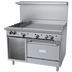 Thumbnail image #1 for Garland G Starfire Pro Series 48-Inch Gas Restaurant Range with 2 Open Burners, 36-Inch Griddle, Standard Oven and Storage Base