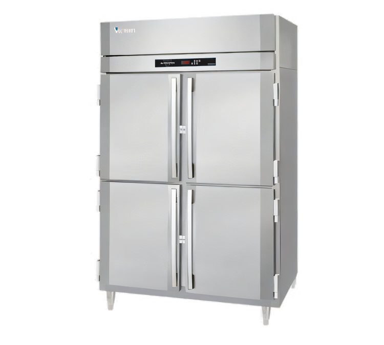 Product image #1 for Victory Refrigeration UltraSpec Reach-In Heated Holding Cabinet, 2-Section, 46.5 Cu. Ft., Standard Depth, 4 Half-Height Solid Doors