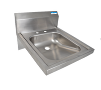 BK Resources ADA Wall-Mount Hand Sink with 14 x 16 x 5 Inch Bowl and Deck Mount Faucet Holes