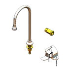 Thumbnail image #1 for T&S Brass B-0507-03 Floor-Mounted Single Pedal Valve with 6-Inch Rigid Gooseneck and Rose Spray