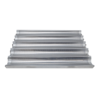 Thumbnail image #1 for Omcan USA 81115 5-Compartment Perforated Glazed Aluminum Baguette Bread Pan, 18 x 26 x 1-1/5 in