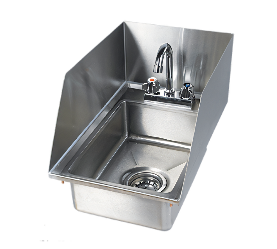 Product image #1 for Klinger's Trading 1-Compartment Drop-In Hand Sink with Faucet and 3-1/2 Inch Drain Basket, 10 x 14 x 5 Inch Bowl