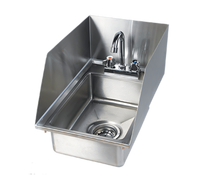 Klinger's Trading 1-Compartment Drop-In Hand Sink with Faucet and 3-1/2 Inch Drain Basket, 10 x 14 x 5 Inch Bowl