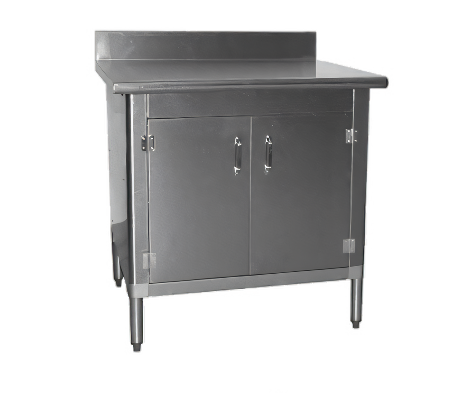 Product image #1 for Eagle Group 60-Inch x 30-Inch Knock-Down Enclosed Work Table with Cabinet Kit, 4-1/2-Inch Backsplash, Hinged Doors