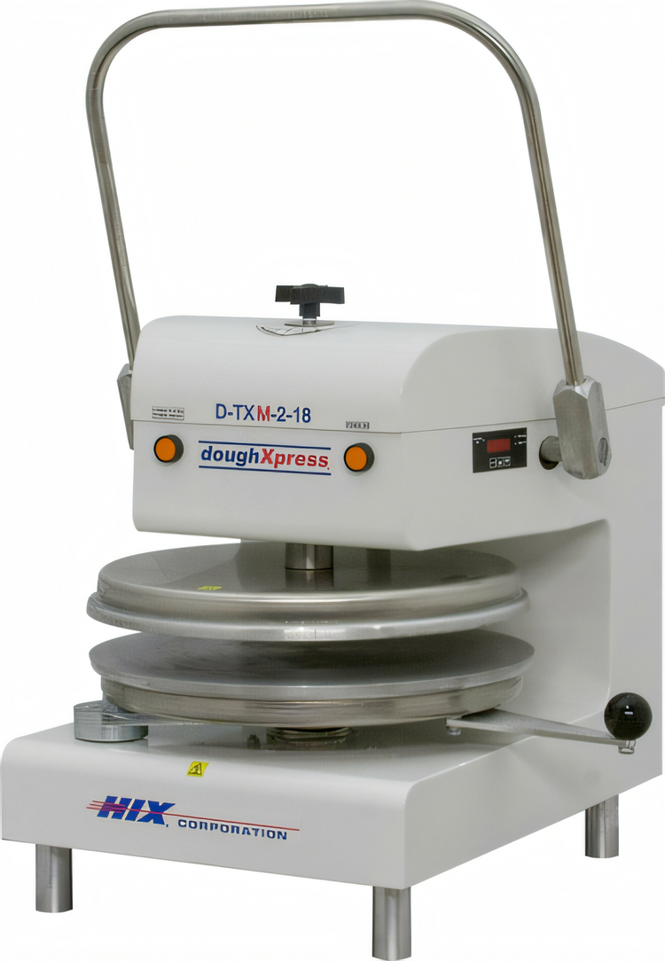 Product image #1 for DoughXpress Commercial Manual Dual-Heat 18-Inch Tortilla/Pizza Dough Press, White Powder-Coated Finish