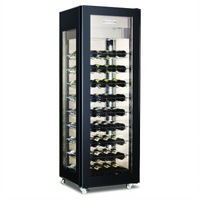 Omcan 81-Bottle Single Zone Showcase Wine Refrigerator with Top-Mounted Compressor
