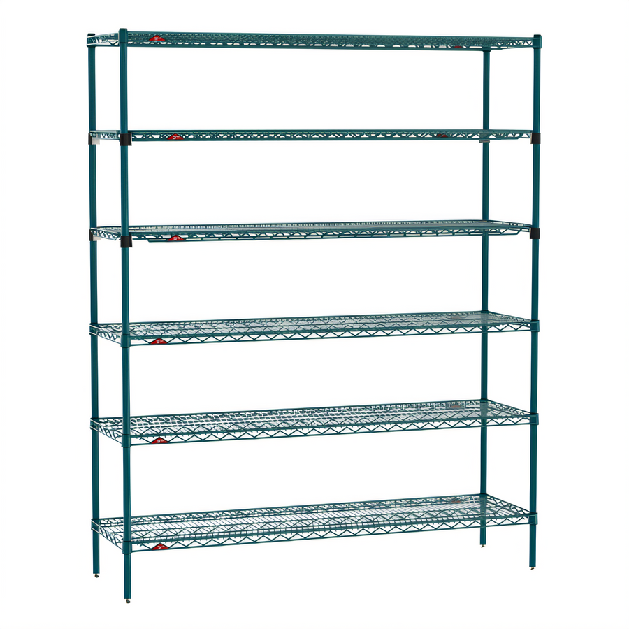 Product image #1 for Metro Super Erecta Starter Wire Shelving Unit, 60"W x 18"D x 74"H, 6-Tier, Green Epoxy Finish
