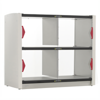Metro2Go 4-Compartment Pass-Thru Order Hot Station with Sliding Polycarbonate Doors