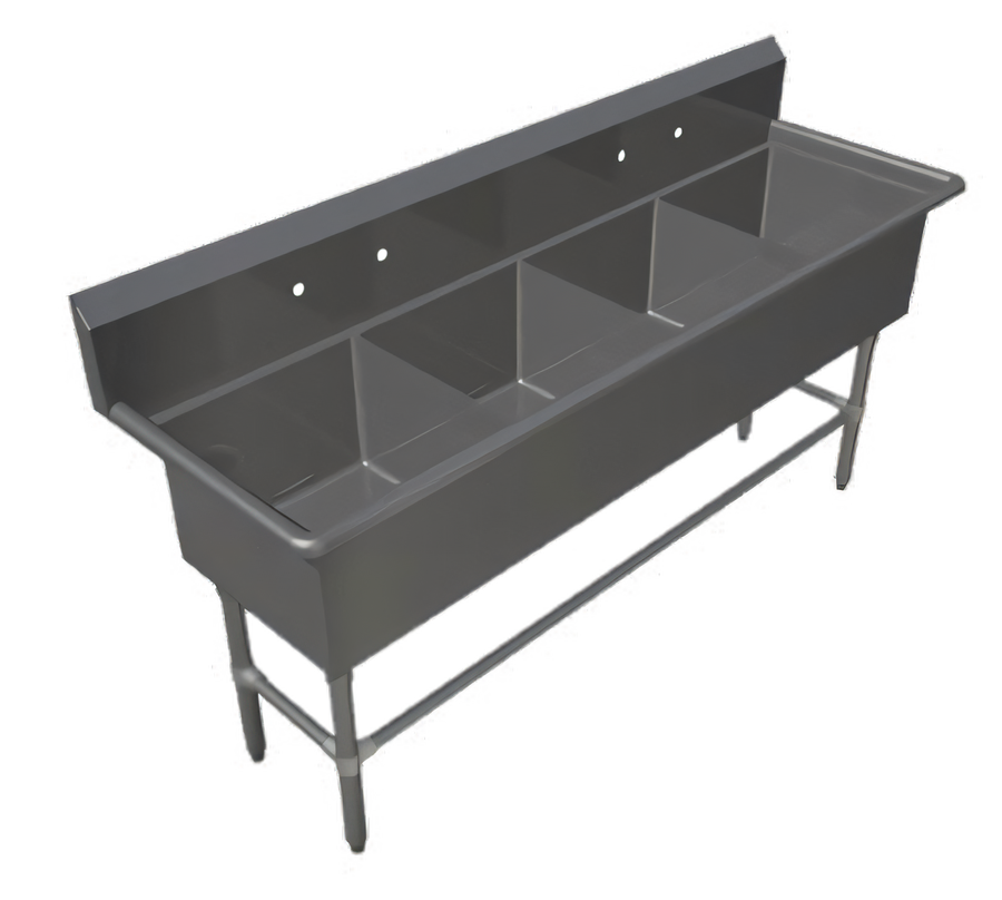 Product image #1 for John Boos Pro-Bowl 4-Compartment Stainless Steel Sink with 24 x 24 x 14 Inch Compartments