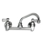 Thumbnail image #1 for Fisher 53139 Wall-Mount Commercial Faucet with 12-Inch Swing Spout, 8-Inch Adjustable Centers, Stainless Steel, Lever Handles