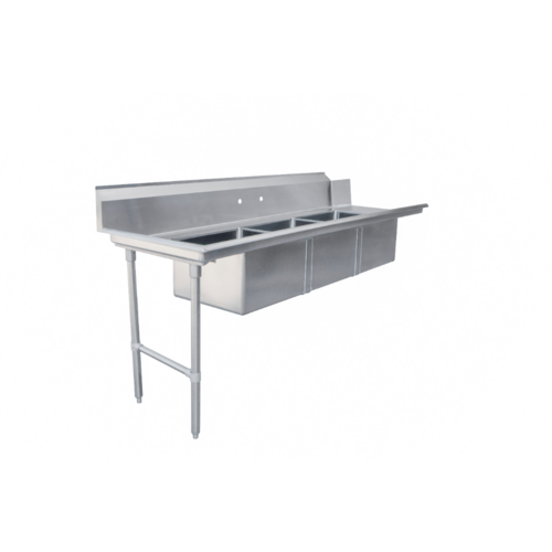 Product image #1 for Omcan USA Straight Soiled Dishtable with 3 Pre-Rinse Sinks, 84 x 30 x 44 Inches, Left-to-Right Operation