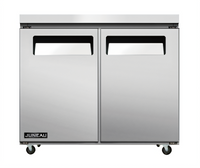 Juneau 2-Section Undercounter Reach-In Freezer, 4.9 Cu. Ft., Solid Doors, Stainless Steel