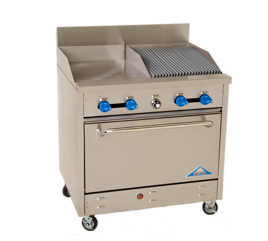 Product image #1 for Comstock-Castle 36-Inch Commercial Gas Range with 18-Inch Griddle, 18-Inch Char-Broiler, and Extra-Wide Oven