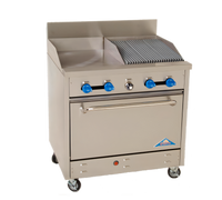 Comstock-Castle 36-Inch Commercial Gas Range with 18-Inch Griddle, 18-Inch Char-Broiler, and Extra-Wide Oven