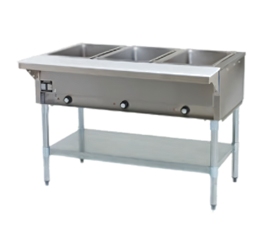 Product image #1 for Eagle Group 48-Inch Electric Hot Food Table with 3 Dry Wells, Open Base, 208V Three-Phase