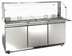Thumbnail image #1 for Omcan 72-Inch Stainless Steel Three-Section Refrigerated Prep Table, Rear-Mount Self-Contained