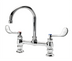 Thumbnail image #1 for Krowne Royal Series 8-Inch Raised Deck-Mount Manual Faucet with 6-Inch Gooseneck Spout and Wristblade Handles