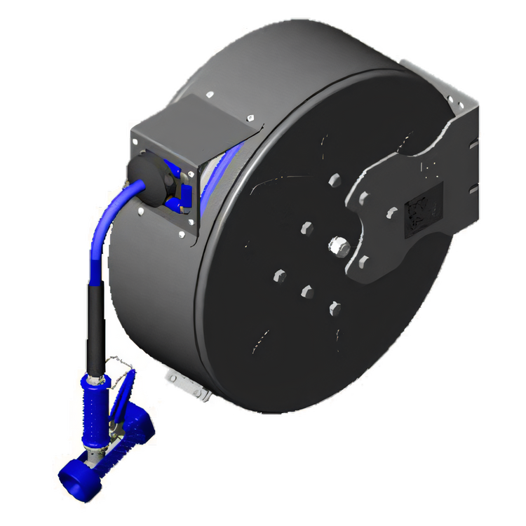 Product image #1 for T&S Brass Enclosed Epoxy Coated Retractable Hose Reel System with 50 Ft 3/8 Inch Hose and Front Trigger Spray Valve
