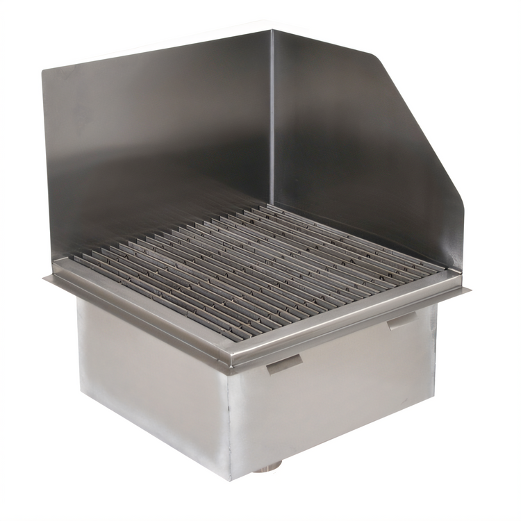Product image #1 for Eagle Group FF2119-SG-RS Flush Floor Mounted 304 Stainless Steel Mop Sink with Right End Splash, 19 x 21 x 10 Inch Bowl