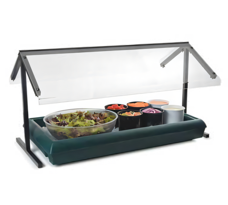 Product image #1 for Carlisle 48-Inch Freestanding Double-Sided Self-Service Sneeze Guard with Aluminum Frame, Black