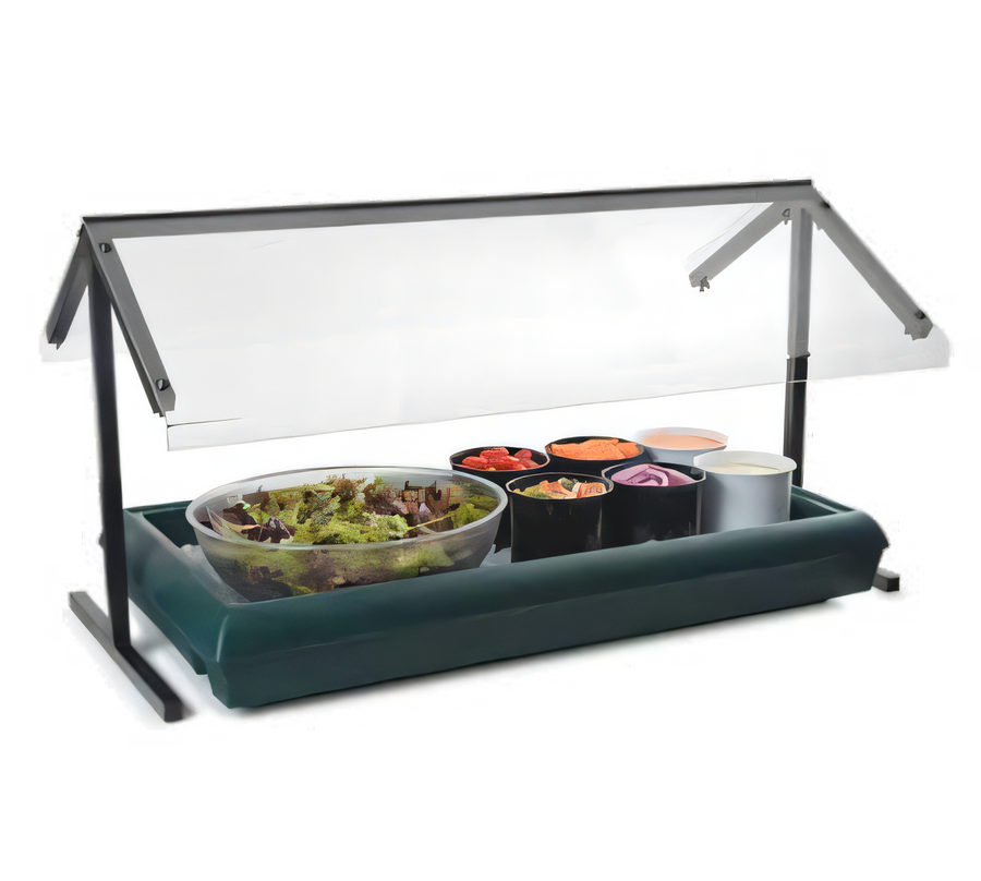 Product image #1 for Carlisle 48-Inch Freestanding Double-Sided Self-Service Sneeze Guard with Aluminum Frame, Black