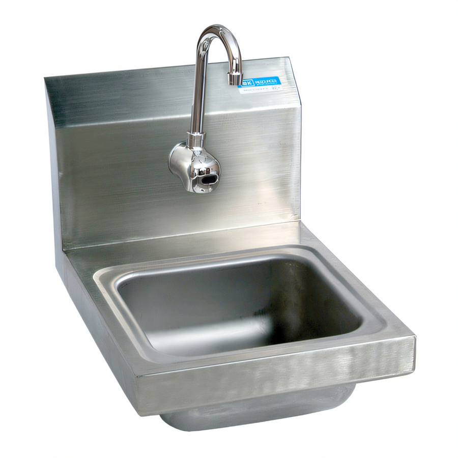 Product image #1 for BK Resources Space Saver Wall-Mount Hand Sink with Sensor Faucet, 9 x 9 x 5 Bowl, 304 Stainless Steel
