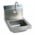 Thumbnail image #1 for BK Resources Space Saver Wall-Mount Hand Sink with Sensor Faucet, 9 x 9 x 5 Bowl, 304 Stainless Steel
