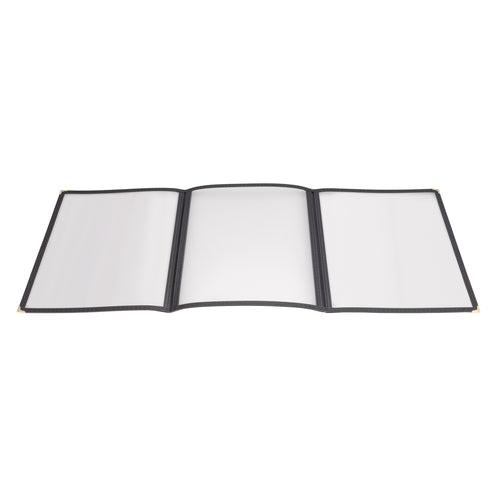 Product image #1 for Winco Triple Fold Plastic Menu Cover for 8-1/2 x 11 Inch Inserts, Black