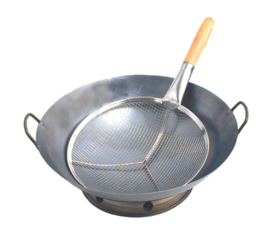Product image #1 for Cantonese 11-Inch Round Stainless Steel Mesh Strainer with Wood Handle, Dozen Pack