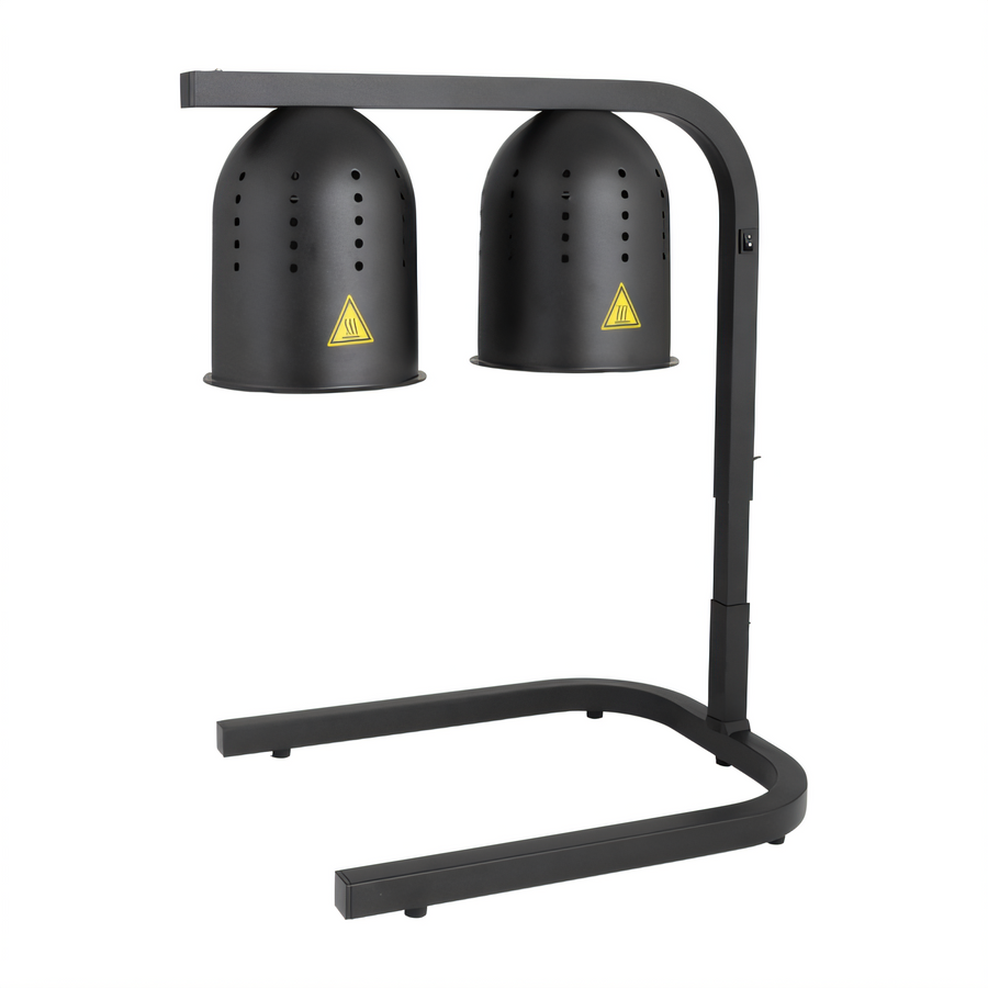 Product image #1 for Black Adjustable Freestanding Heat Lamp with 2 Bulbs
