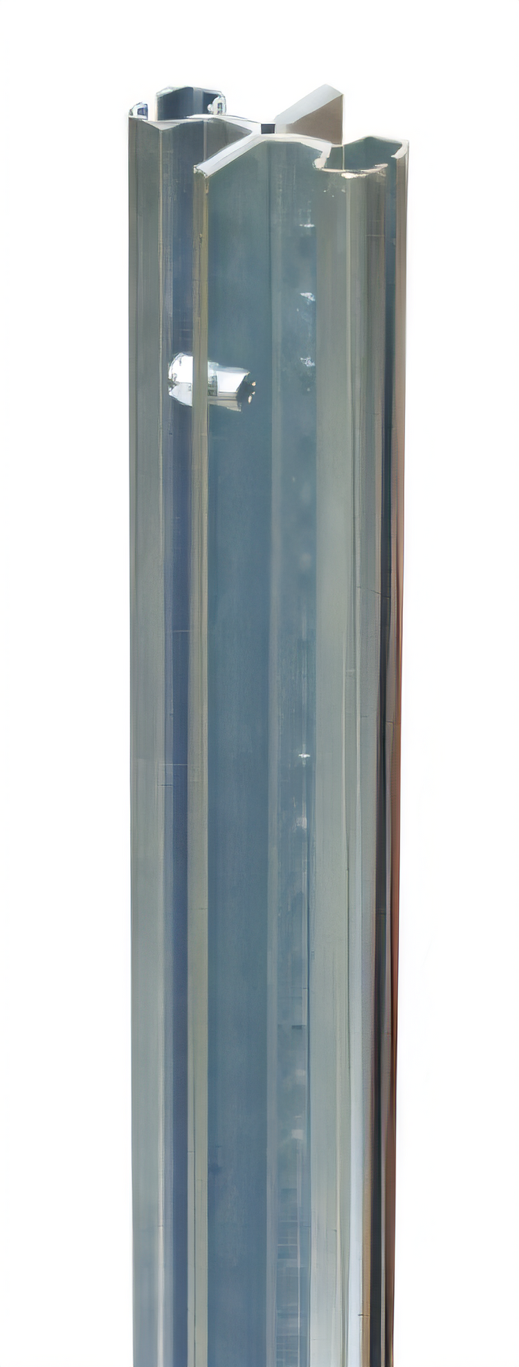 Product image #1 for NSF Stainless Steel Back-To-Back Cantilever Shelving Upright, 96-Inch Floor-To-Ceiling Mount
