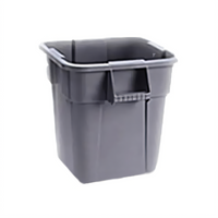 Rubbermaid Commercial BRUTE 28 Gallon Square Plastic Trash Container, Gray, Without Lid