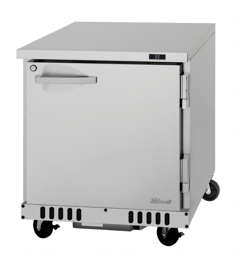 Product image #1 for Turbo Air PRO Series Front Breathing 1-Section Undercounter Refrigerator with Solid Locking Door, 6.5 Cu. Ft.